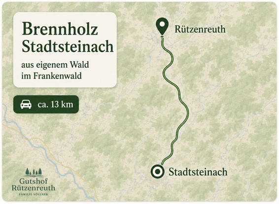 Brennholz für Stadtsteinach aus eigenem Wald bei Rützenreuth im Frankenwald