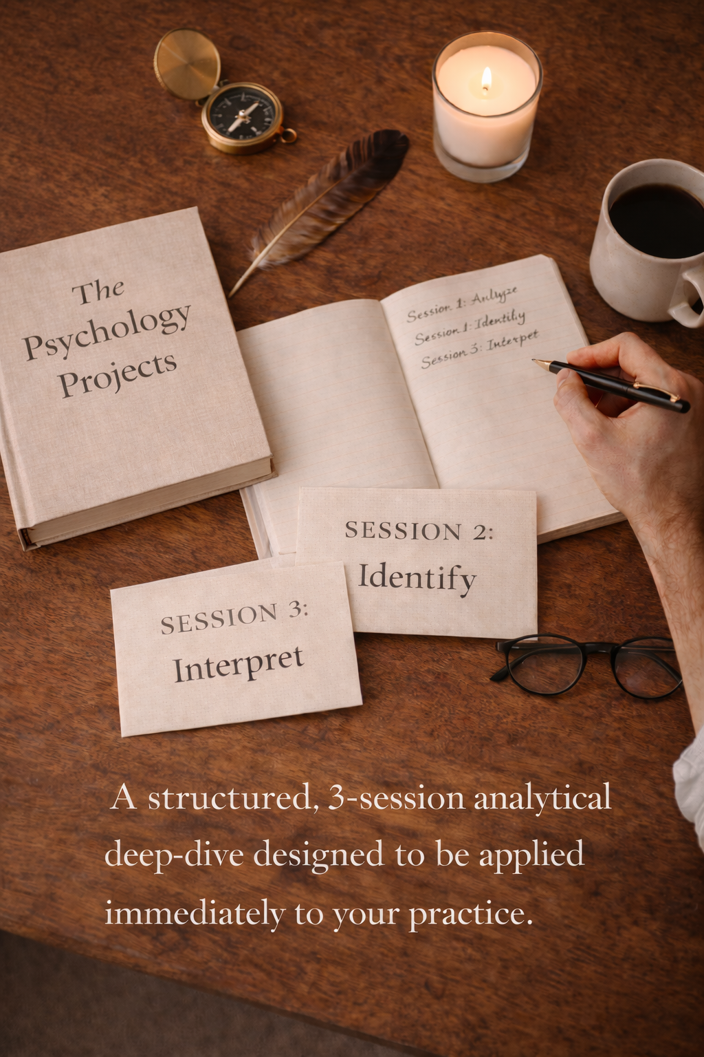 Three phase clinical consultation process at The Psychology Projects Newport Beach — Session 1 Analyze, Session 2 Identify, Session 3 Interpret — advanced case conceptualization for licensed therapists