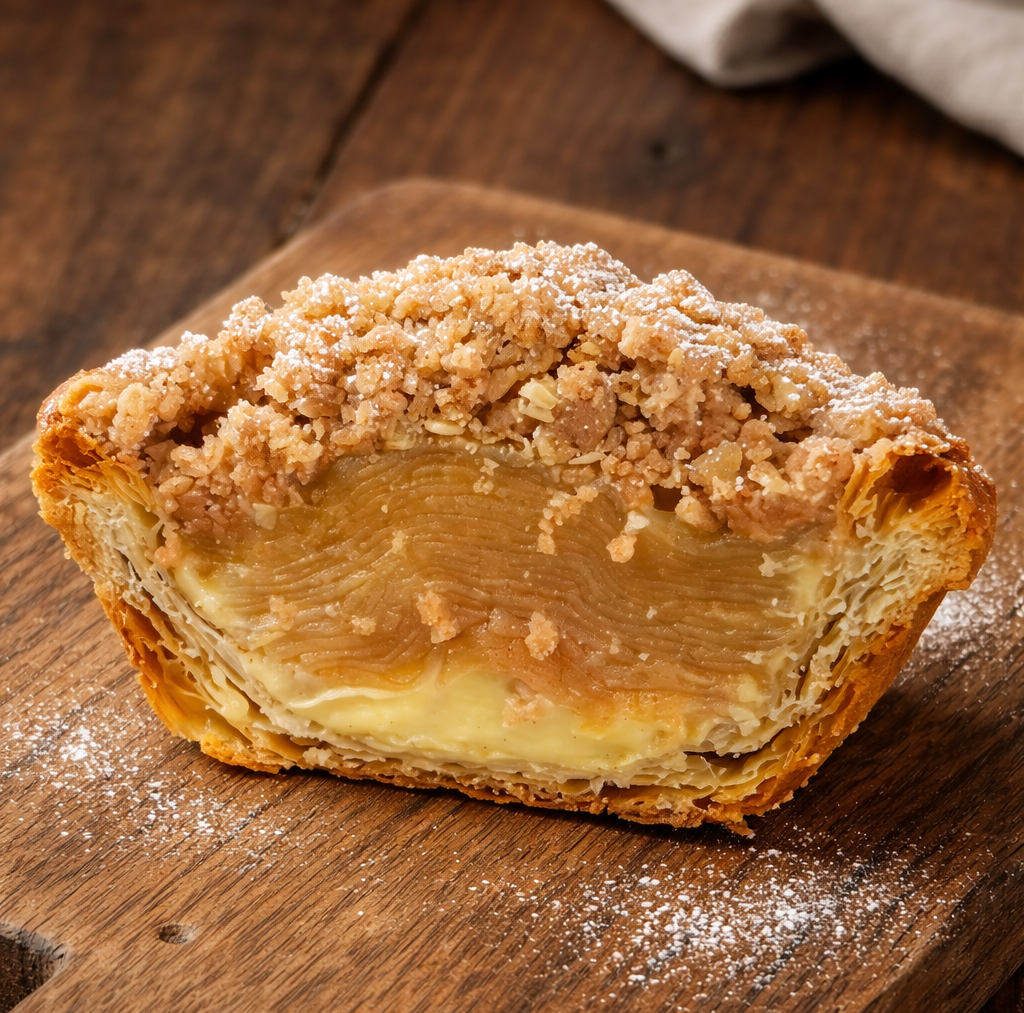 Apple crumble pie slice close-up.png