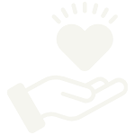 Hand holding heart white icon
