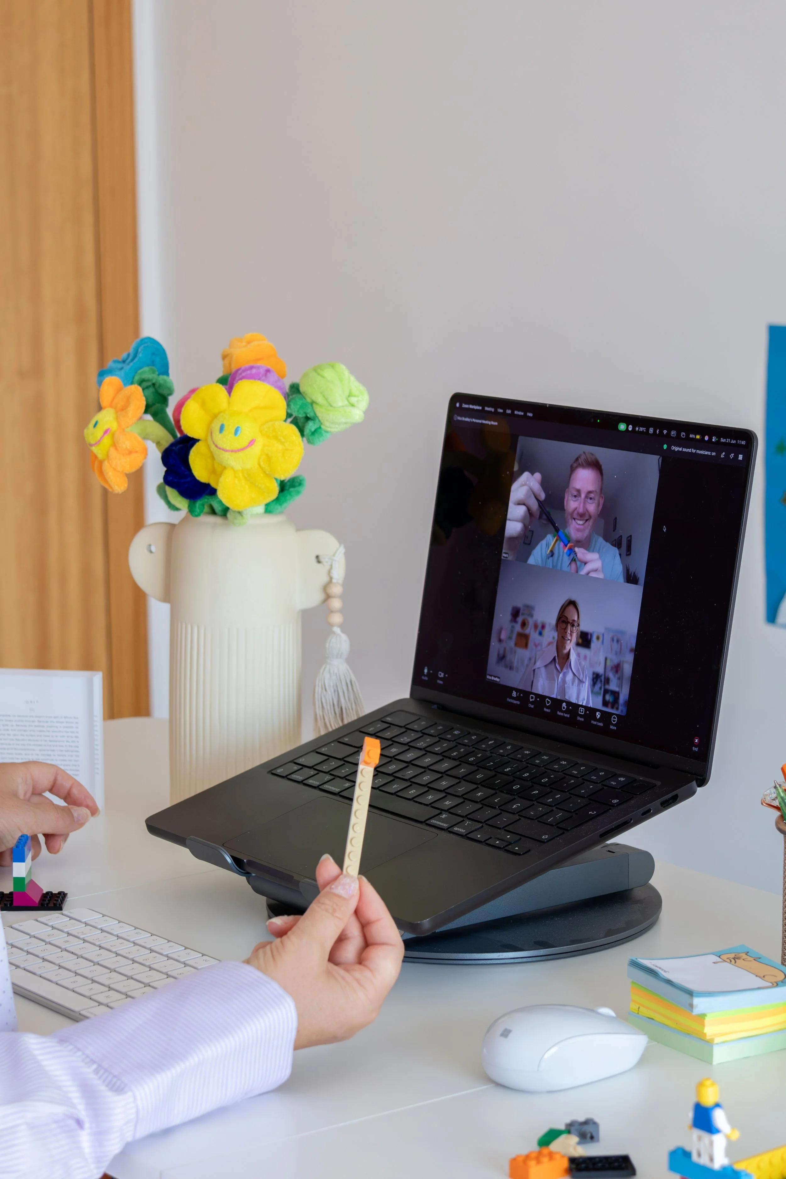Victoria Bradley delivering online LEGO Serious Play coaching with a client