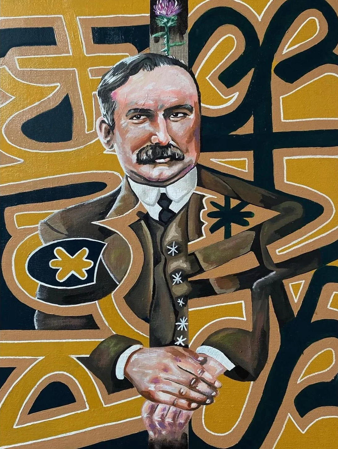 Portrait of James Connolly. Acrylic on Canvas, 40 × 50 cm.