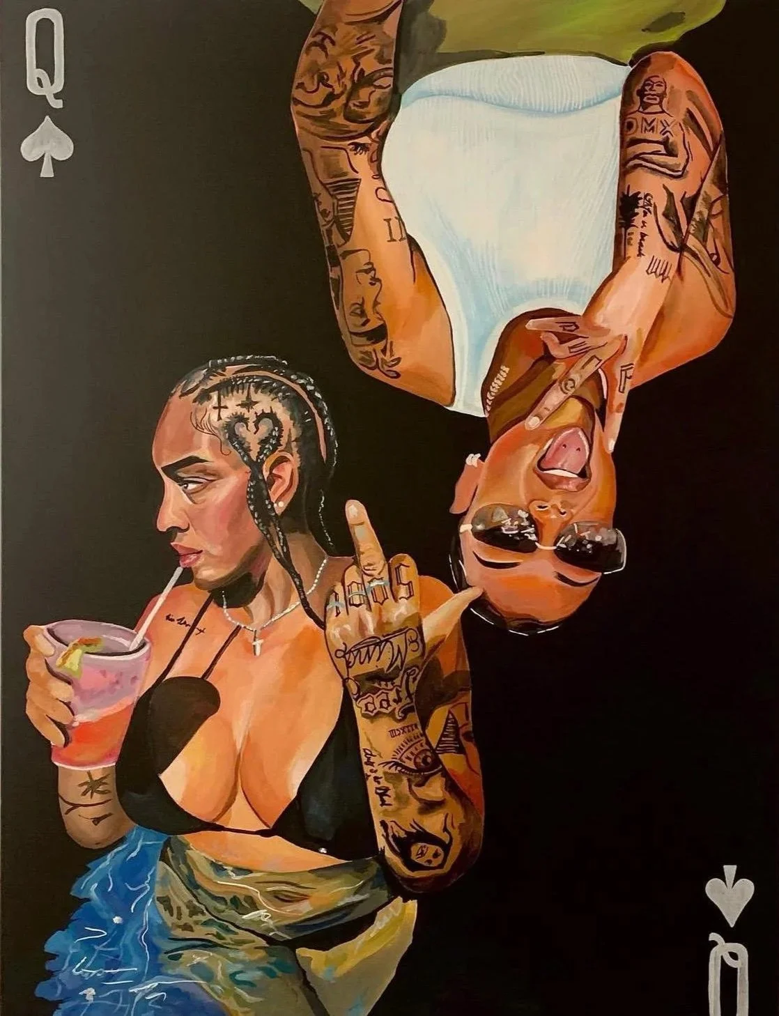 QUEEN – Portrait of Paigeycakey. Acrylic on Canvas, 40 × 50 cm.