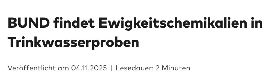 Welt: BUND findet Ewigkeitschemikalien in Trinkwasserproben