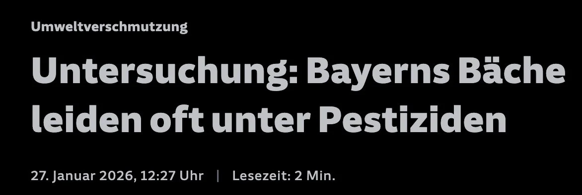 Süddeutsche Zeitung: Untersuchung: Bayerns Bäche leiden oft unter Pestiziden