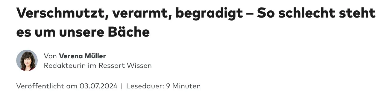 WELT: Verschmutzt, verarmt, begradigt – So schlecht steht es um unsere Bäche