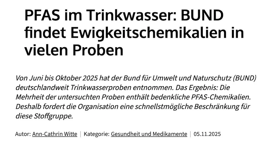 ÖKO TEST: PFAS im Trinkwasser: BUND findet Ewigkeitschemikalien in vielen Proben
