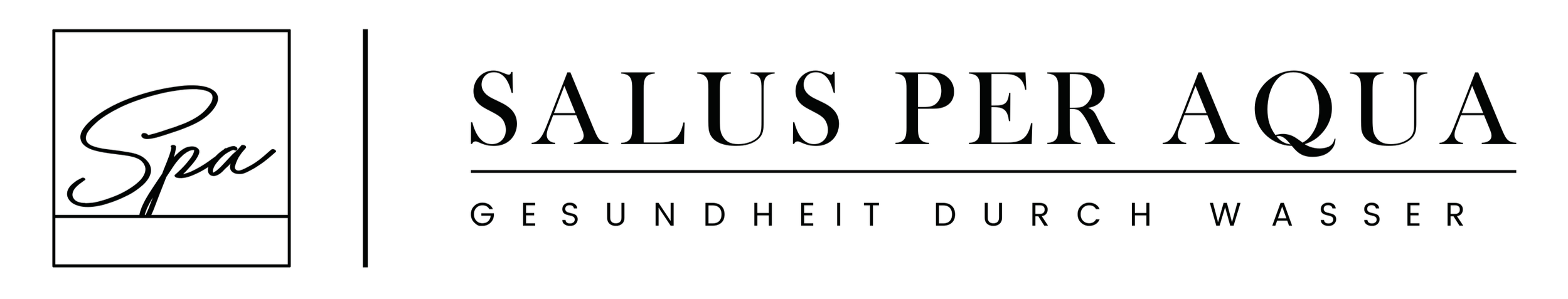Logo des Spa Salus Per Aque in Schwarz und Weiß