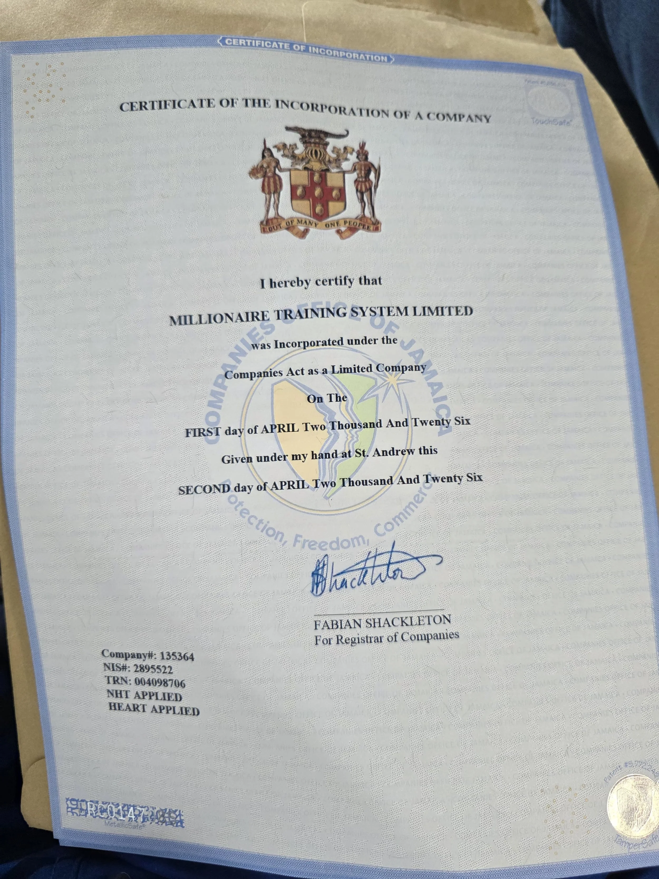 Jamaica Charter of CGCU