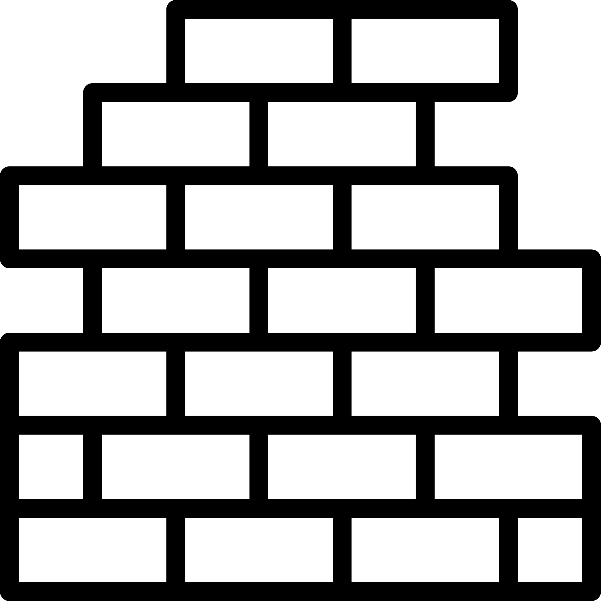 Black-and-white outline of a brick wall pattern.