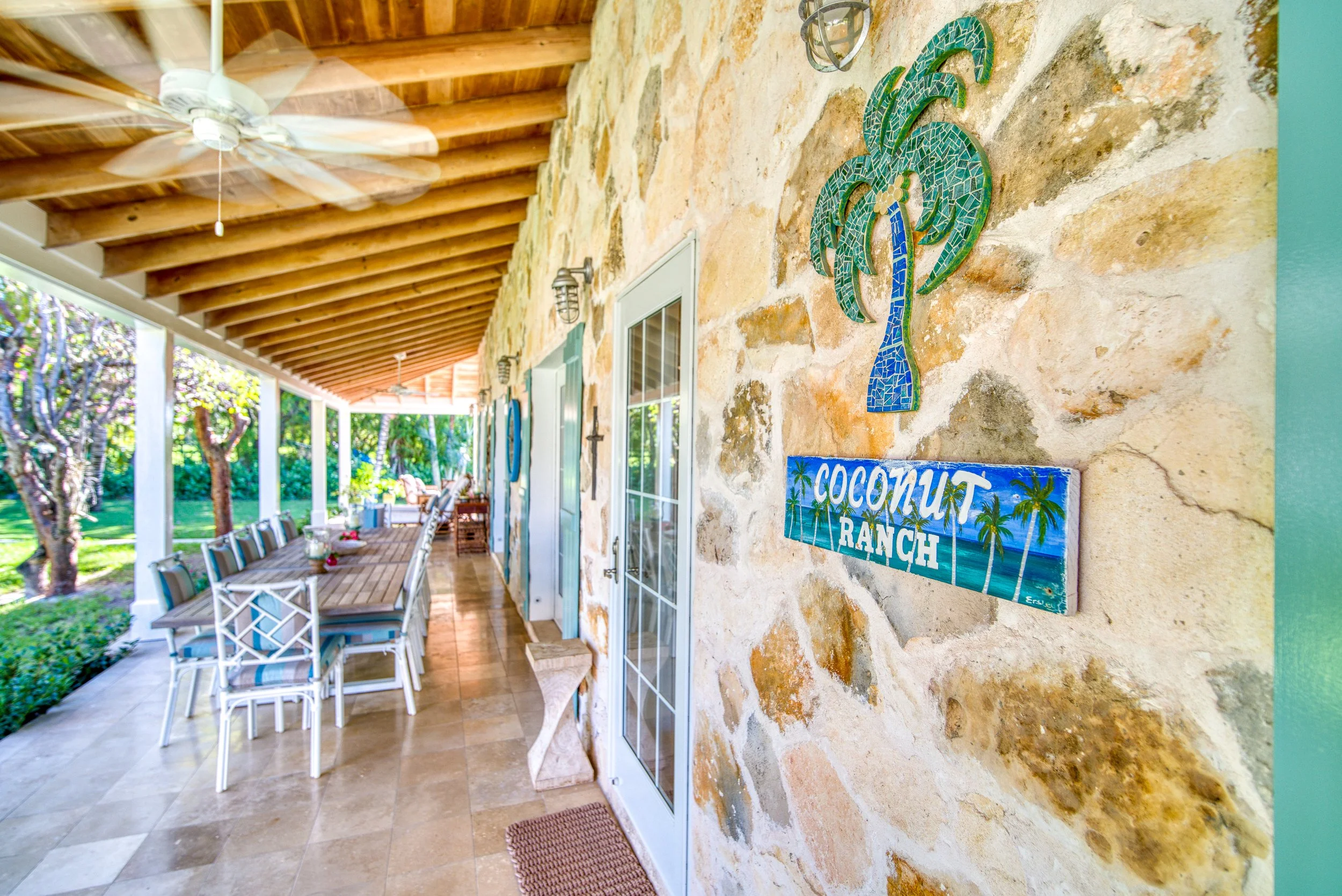Outdoor dining area on veranda