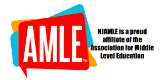 AMLE logo with red, yellow, and blue overlapping rectangles, with black text indicating affiliation with Middle Level Education.