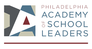 Logo of Philadelphia Academy of School Leaders with geometric shapes and text