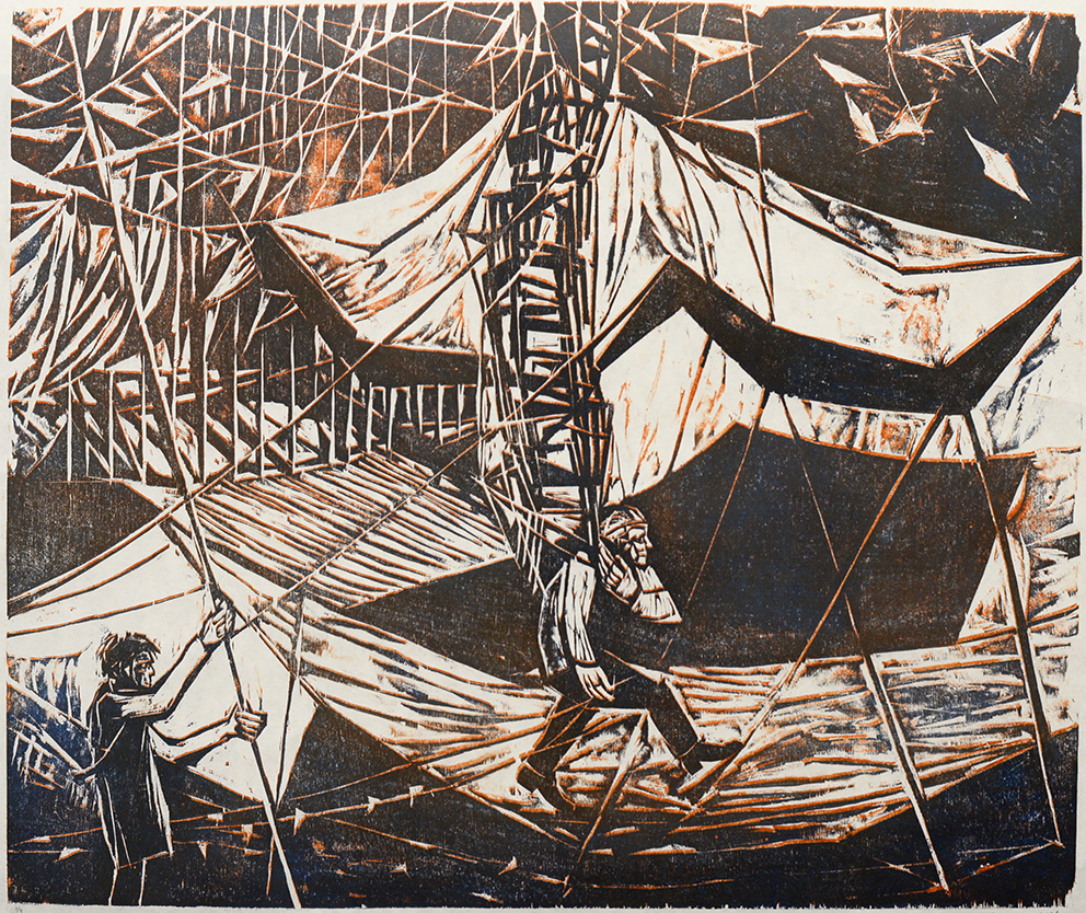 chairman, woodcut 60x50cm 2021