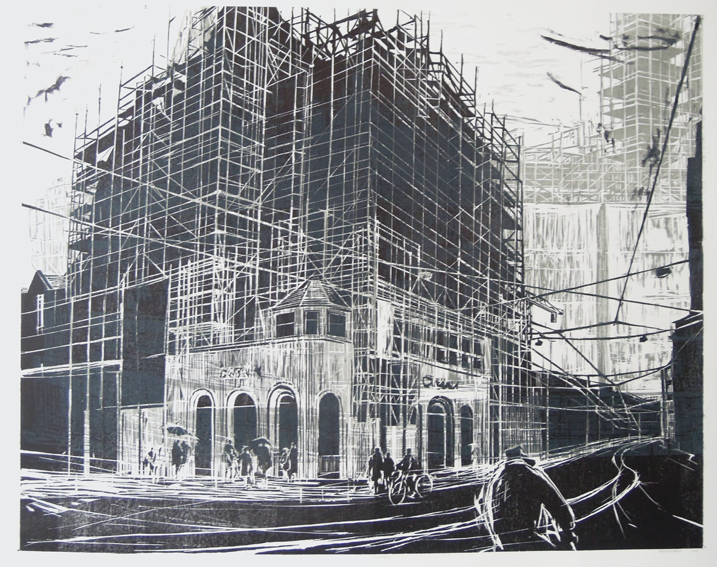 Industria, woodcut, 97×80 cm 2016