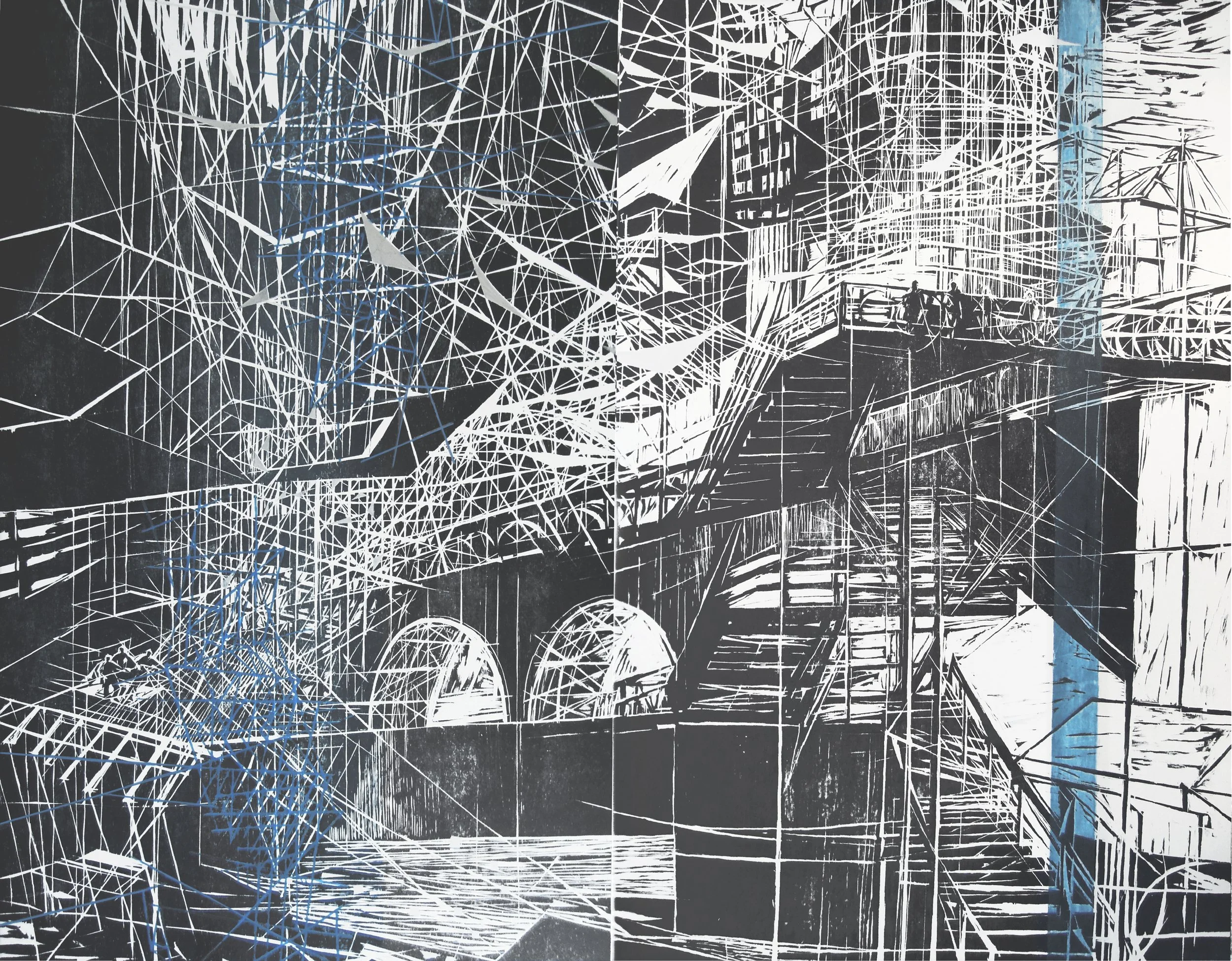 Glimpse, woodcut 260x200cm 2019