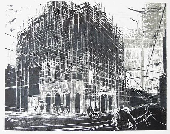 Industria, woodcut, 97×80 cm 2016