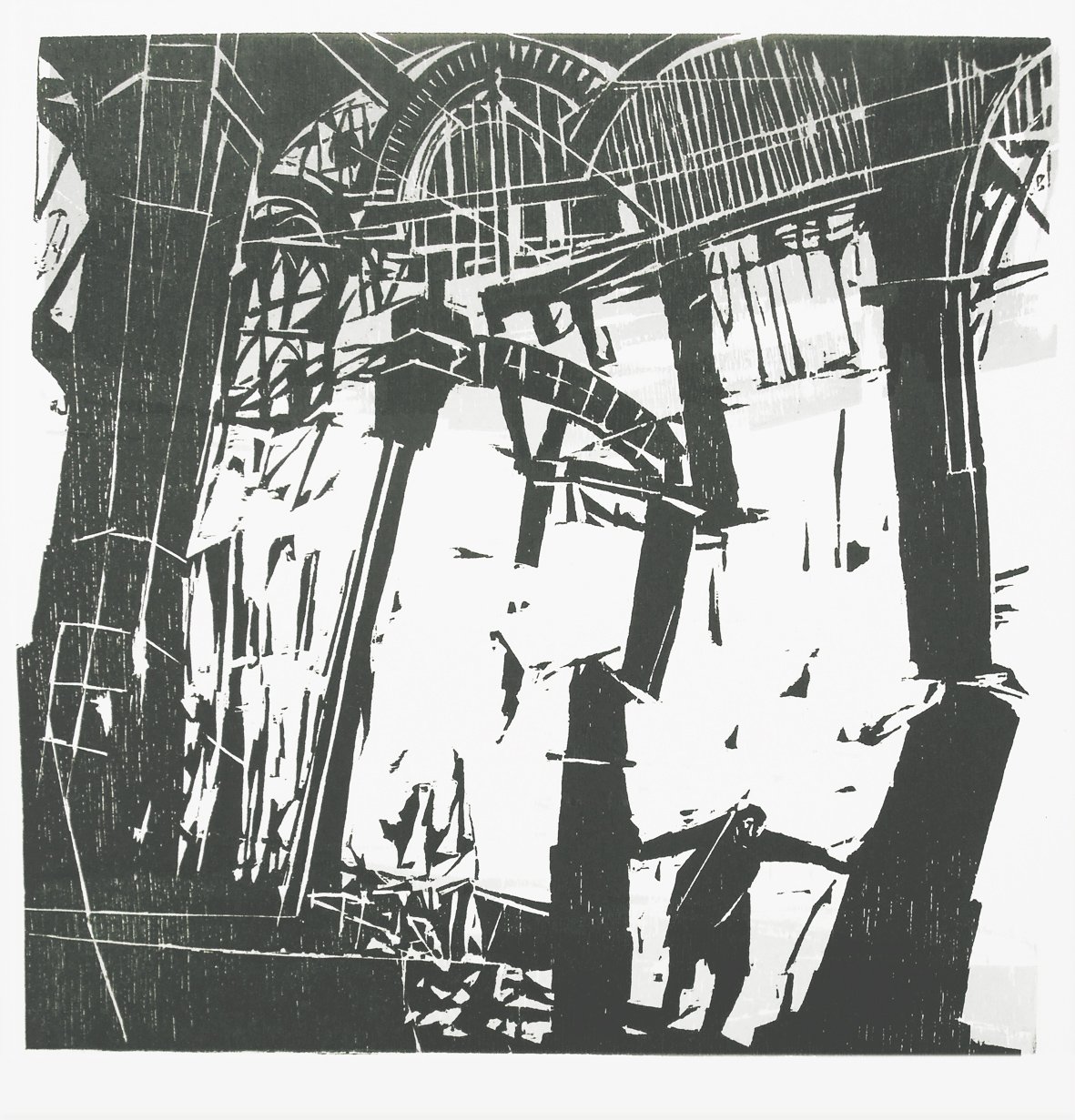 Simson, woodcut 25x25cm 2019