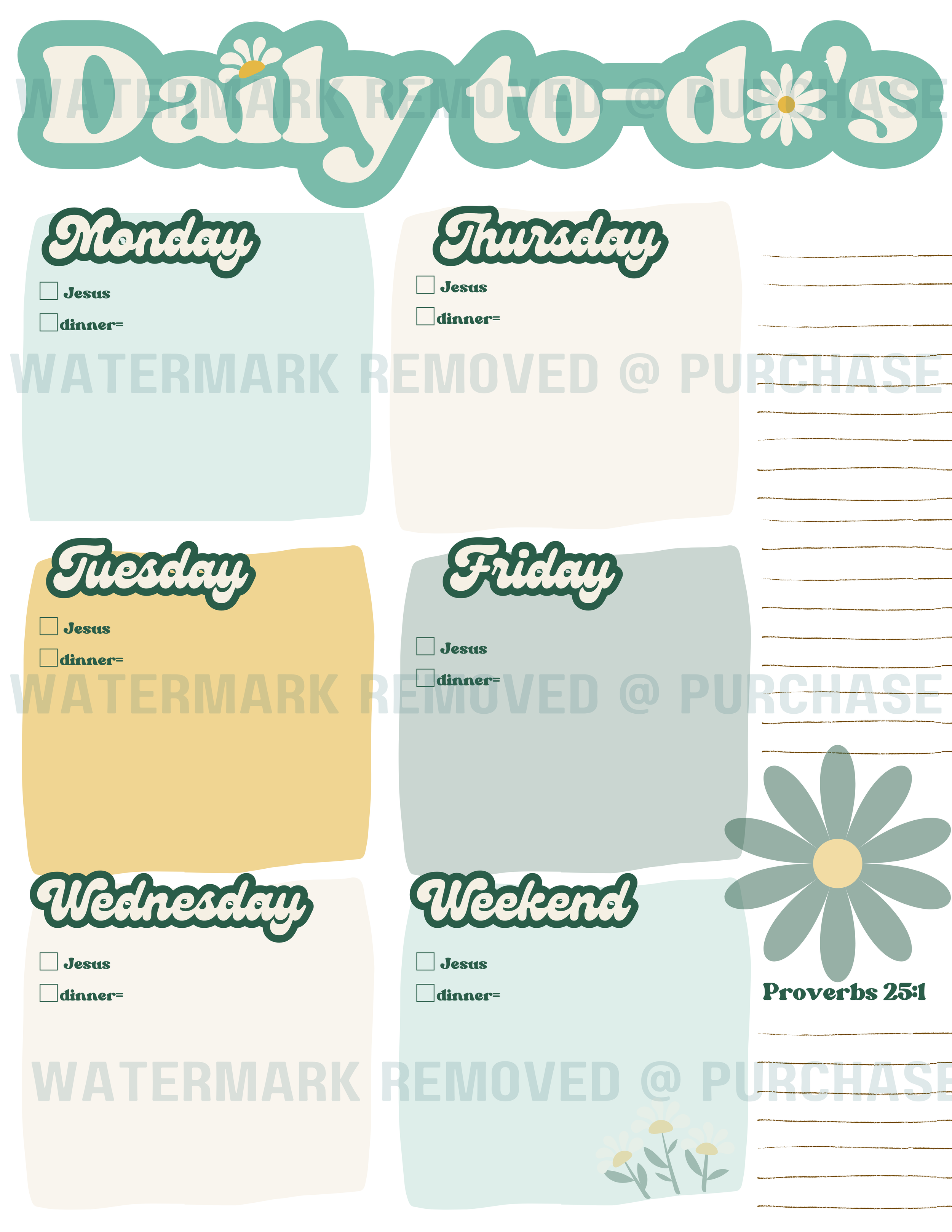 Daily To-Do List ~ Download & Print at Home
