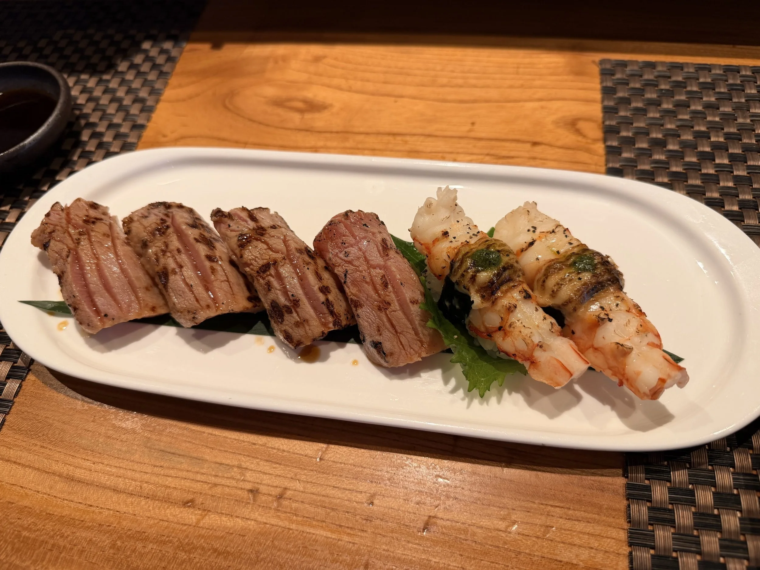 Aburi Style Seared Aburi Toro and Seared Shrimp