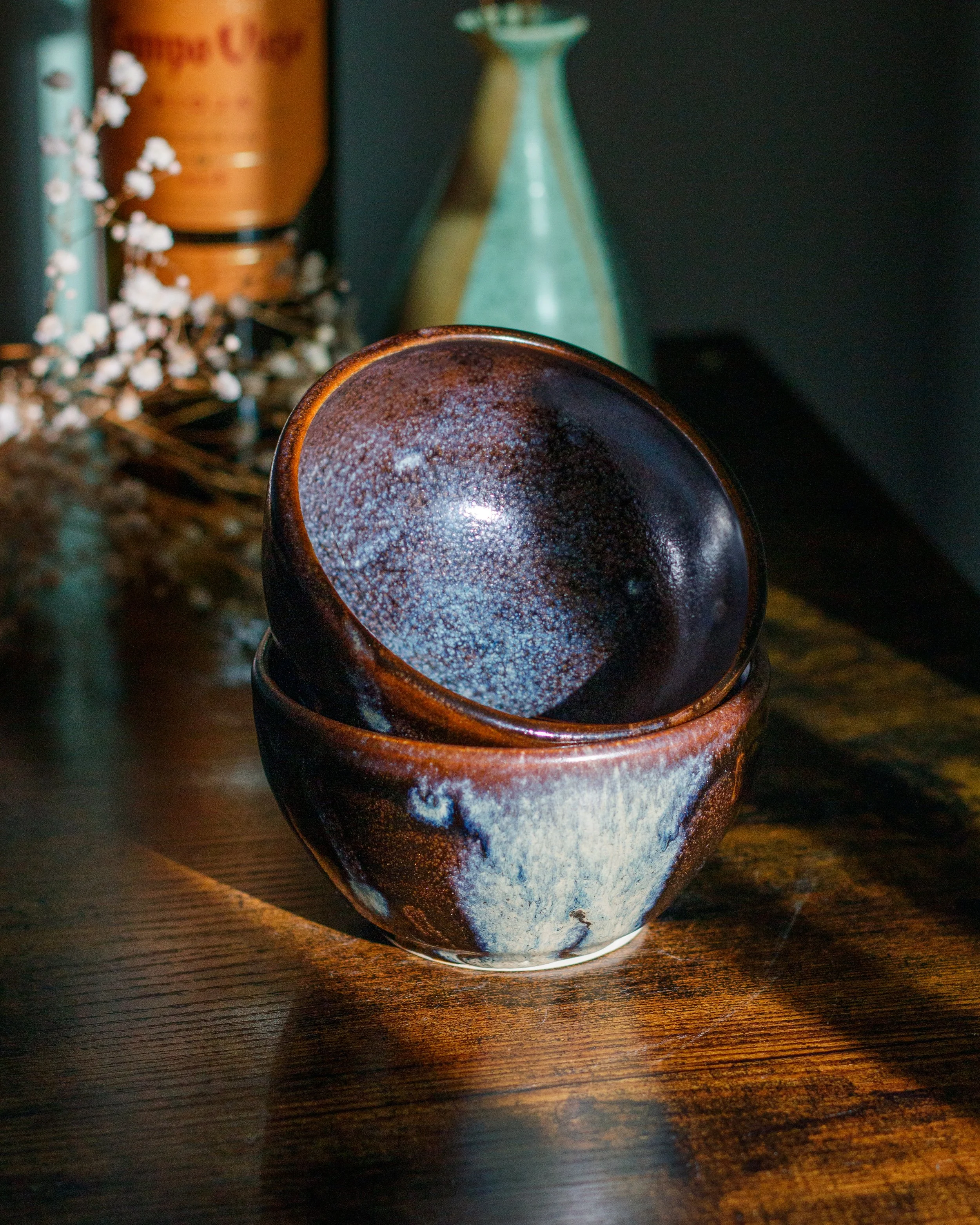 Small Rustic Brown Bowl Set