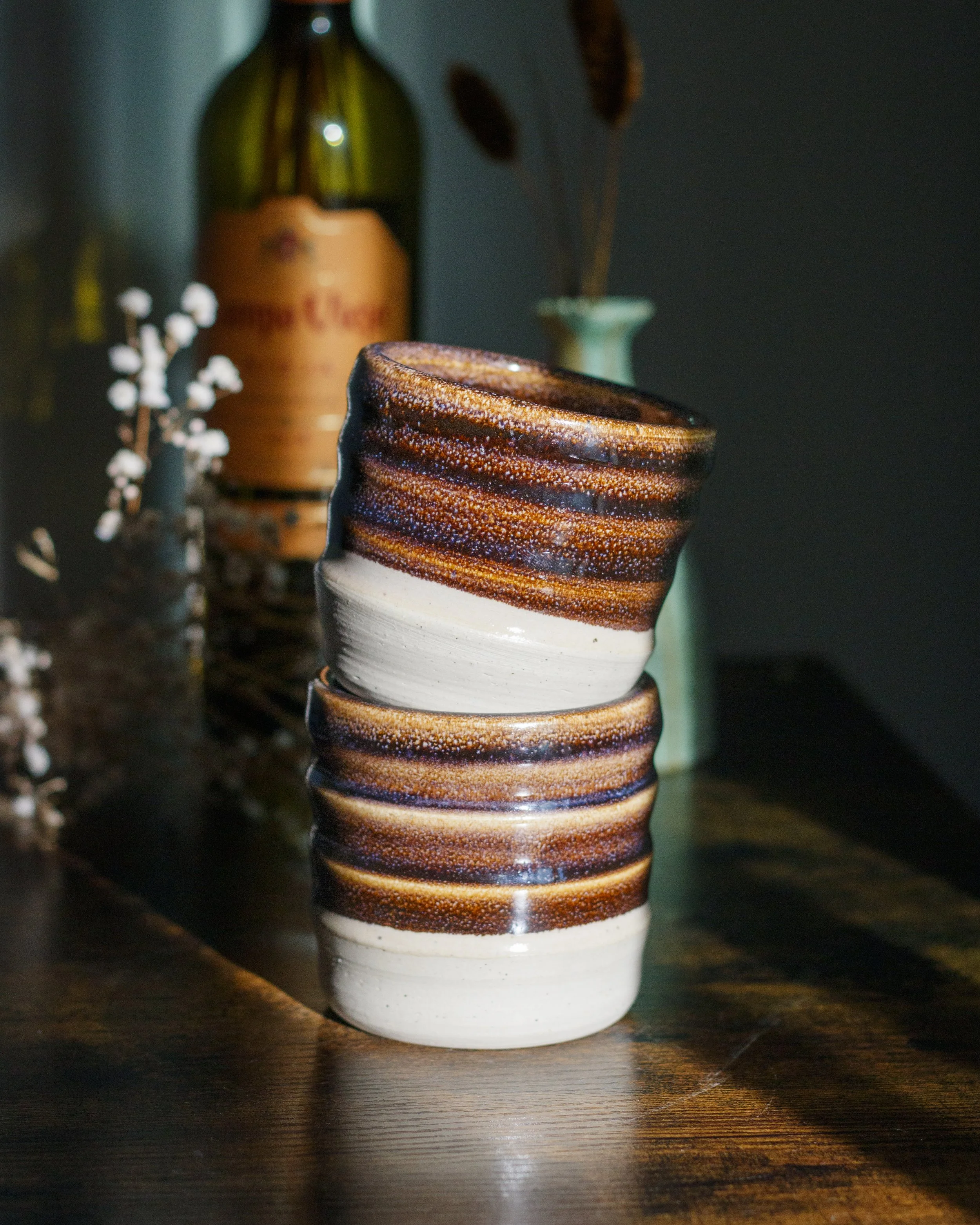 Textured Brown Cup Set