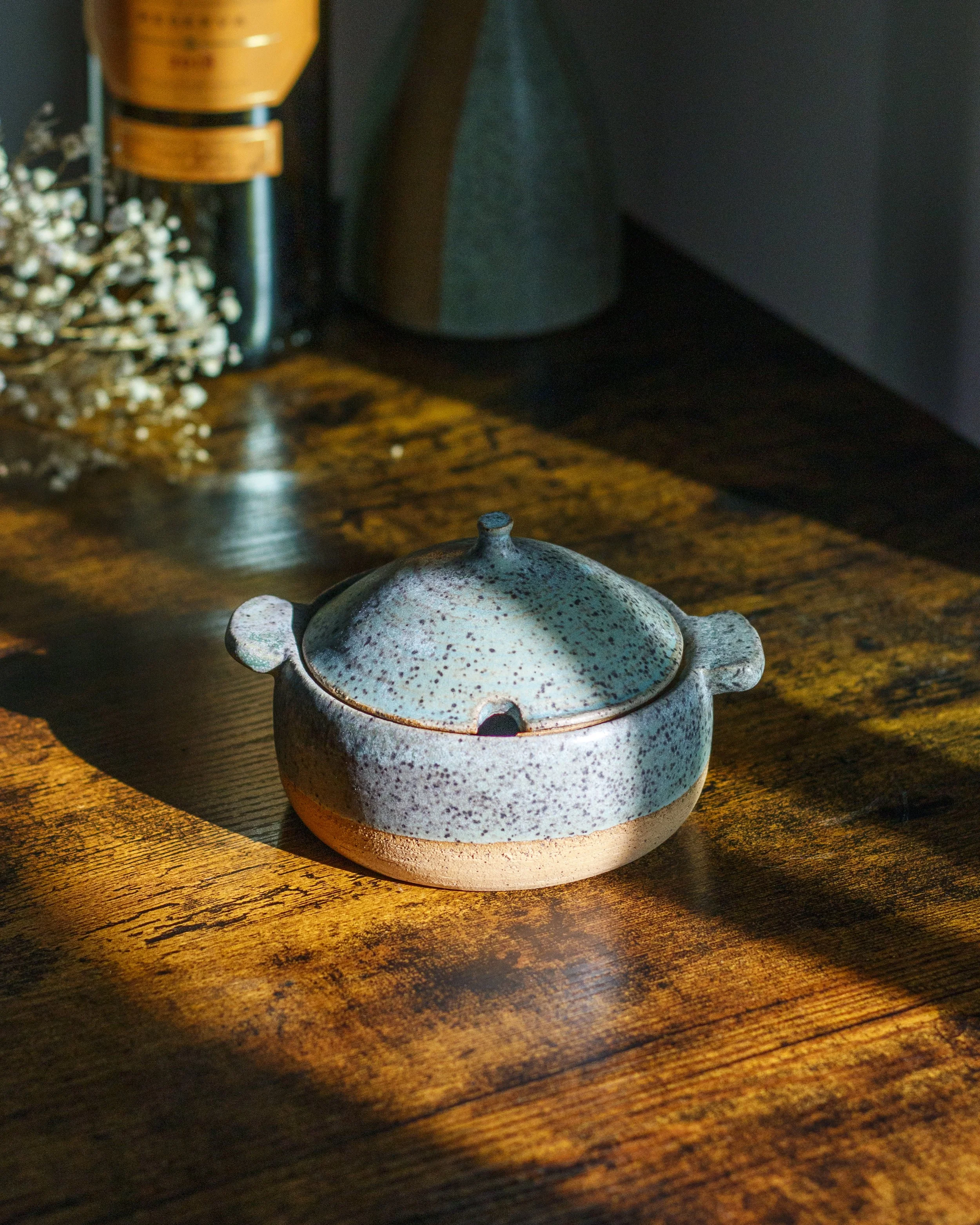 Small Lidded Jar with Handles