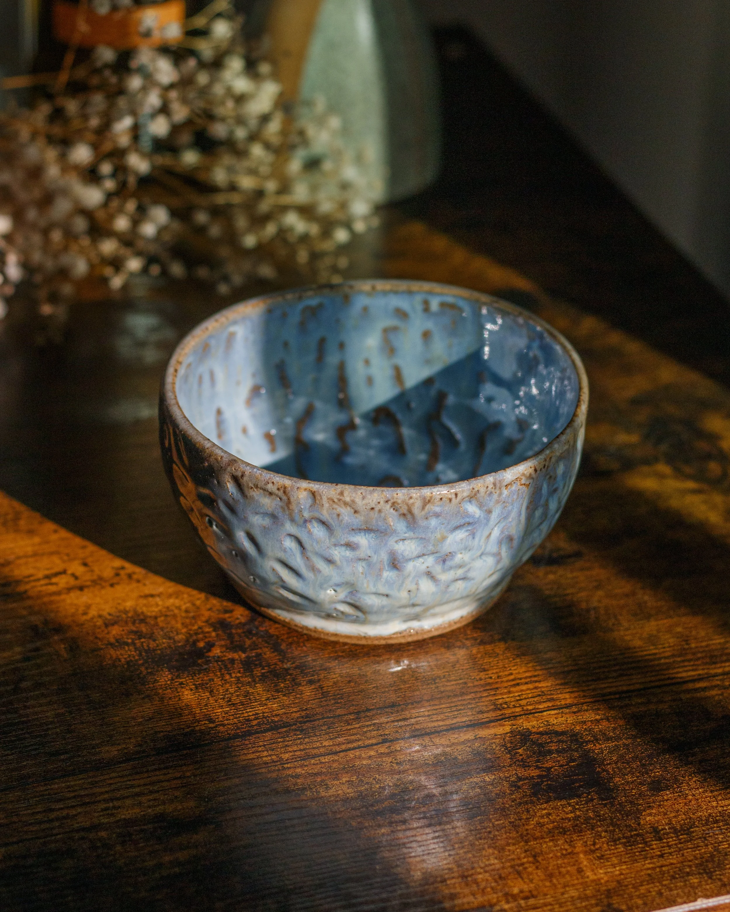 Textured Blue Bowl