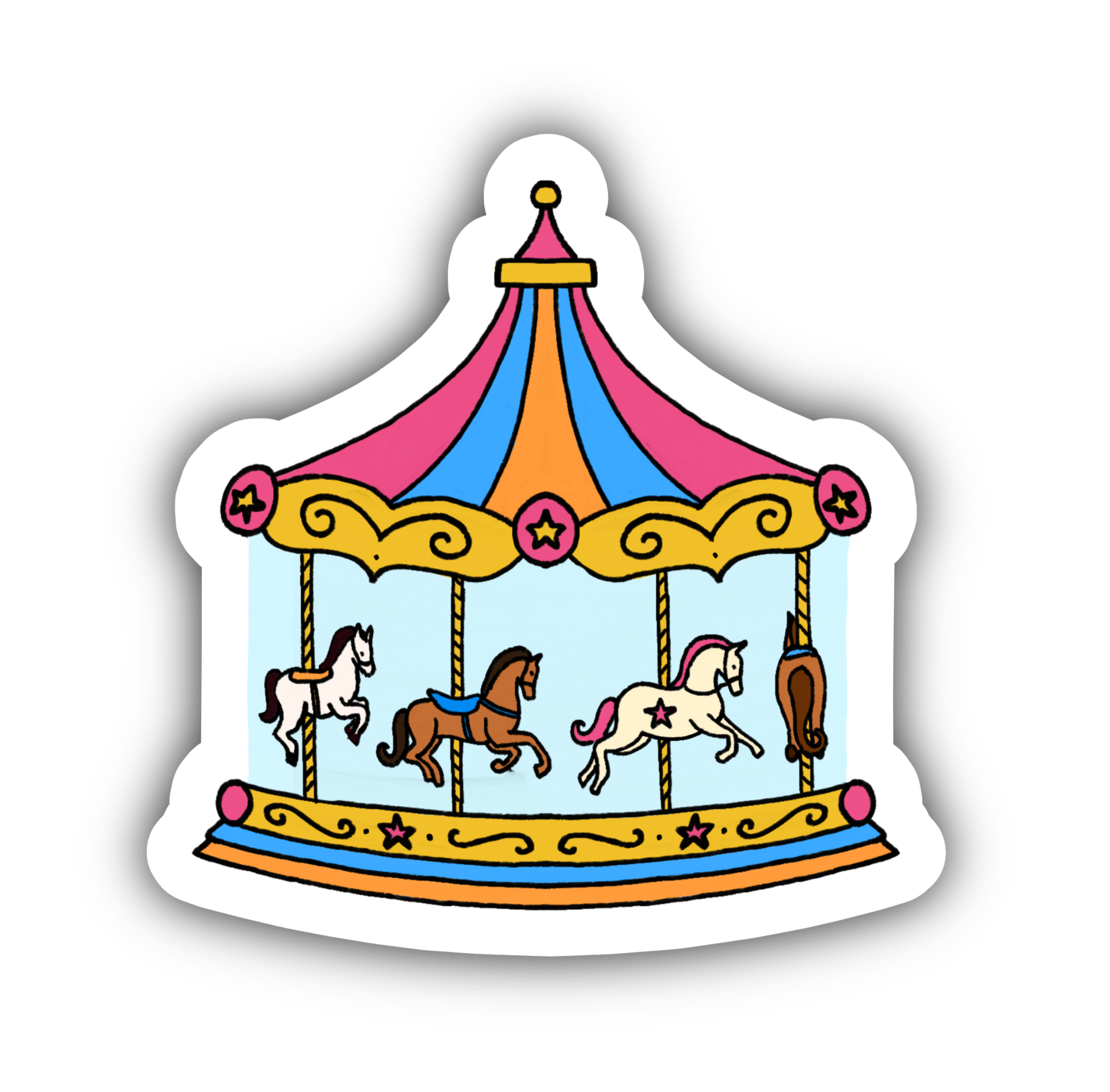 August Carousel Sticker