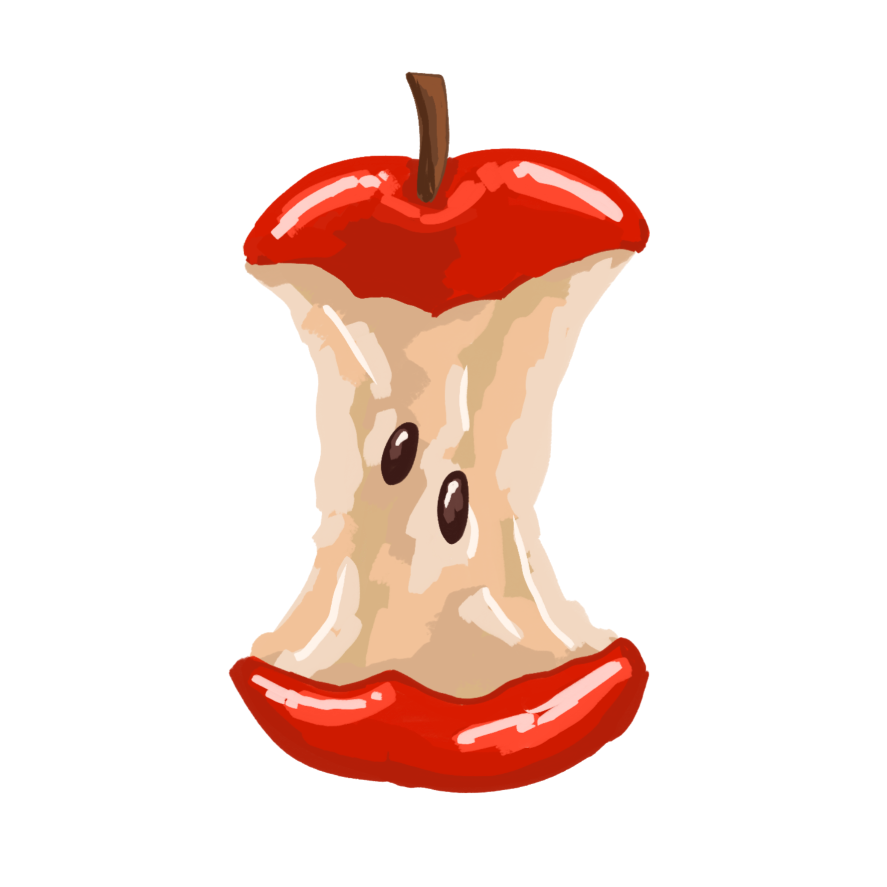September Apple Core Sticker