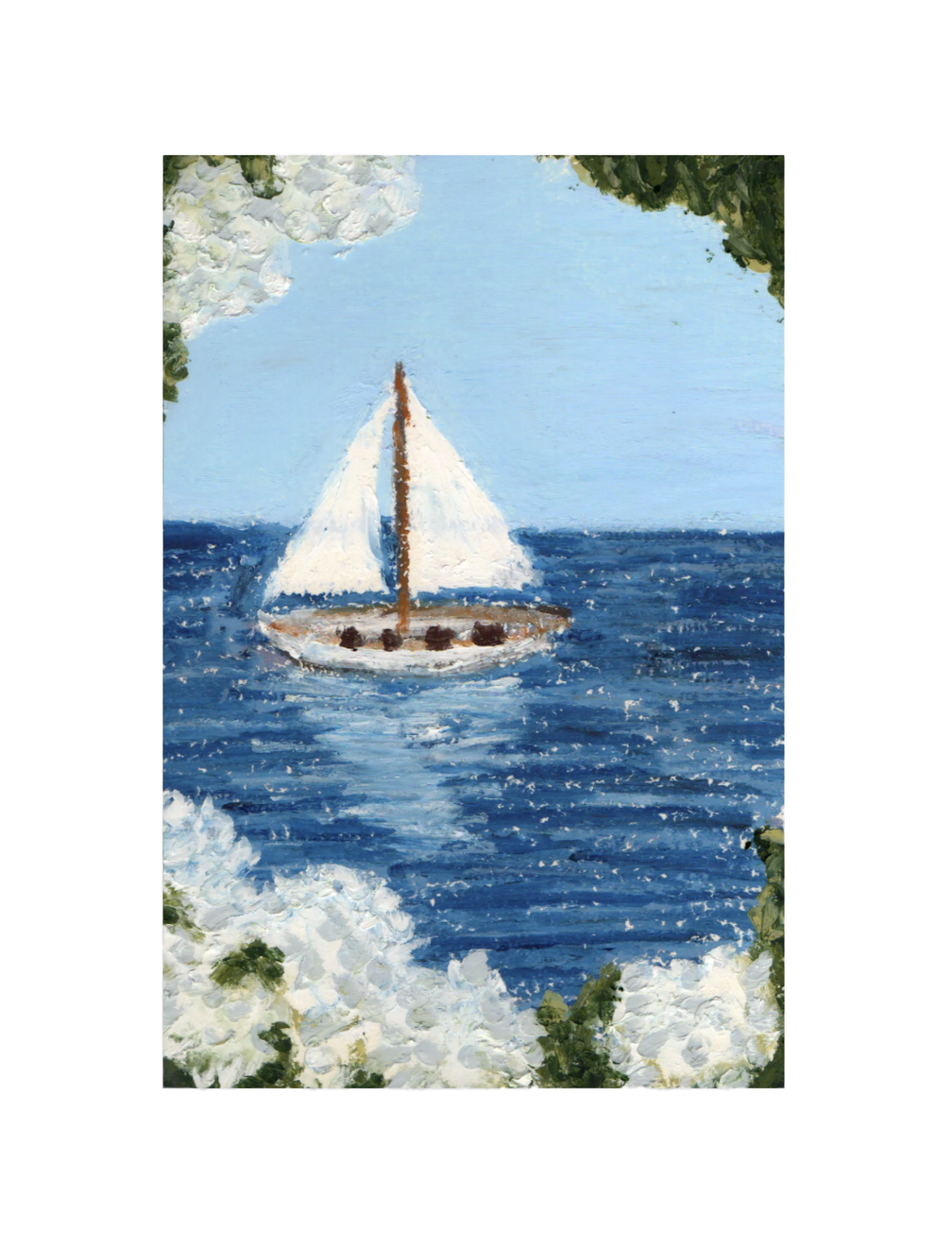 July Sailboat Postcard