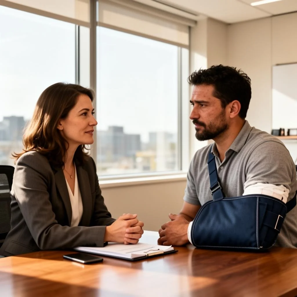 Attorney meeting with someone who was injured