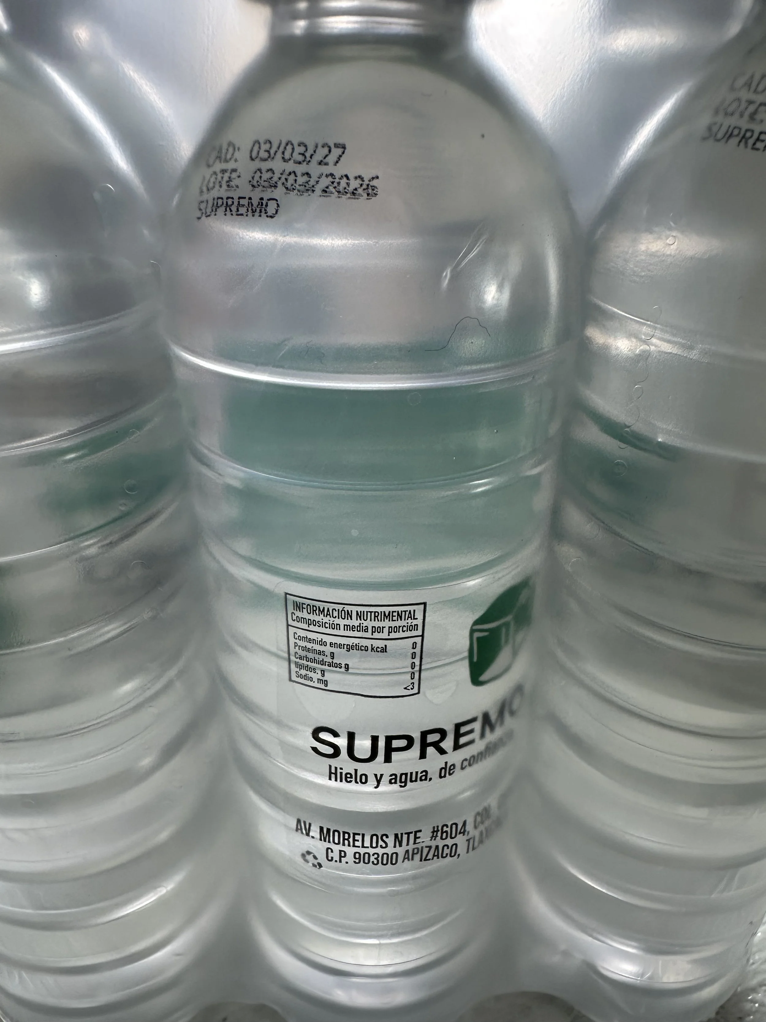 12 Pack de botella de agua 500ml