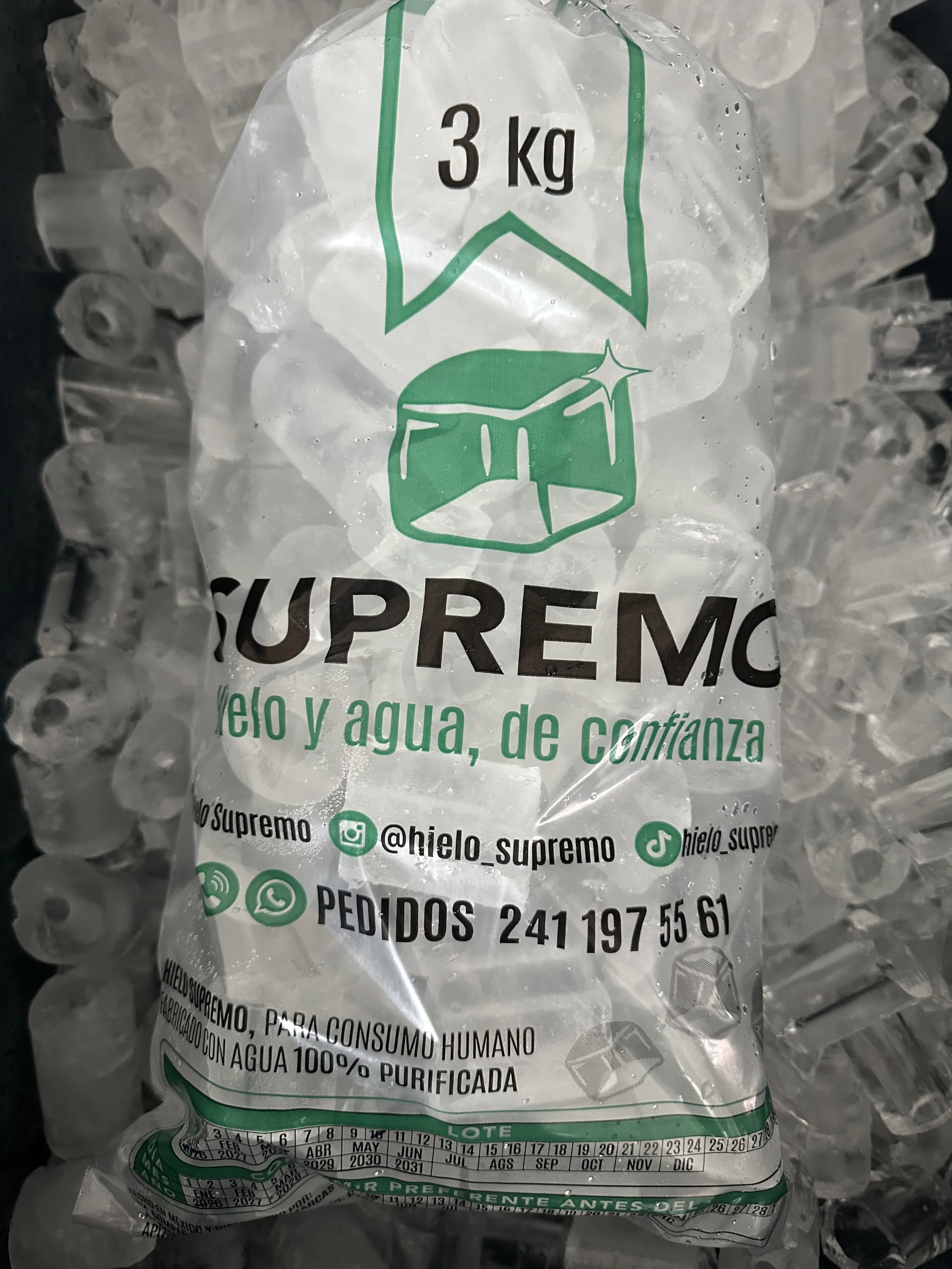 Bolsa de hielo de 3kg