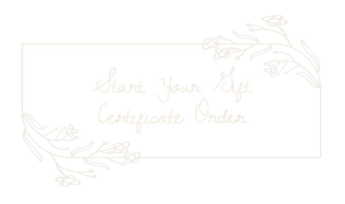 A decorative black card with white floral illustrations and handwritten text that says 'Start Your Self Certificate Order'.
