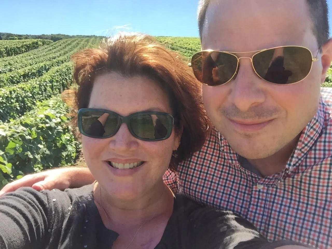Erin Randall and Joel Chapman in the Champagne region of France.