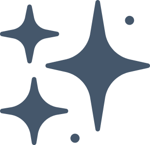 Three diamond-like shapes of varying sizes with the same dark blue color.