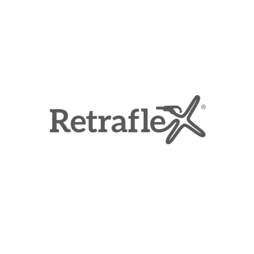Retraflex logo with stylized fish and hook design