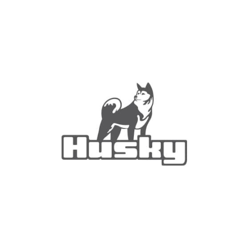 A logo featuring a husky dog standing with the word 'Husky' beneath it.