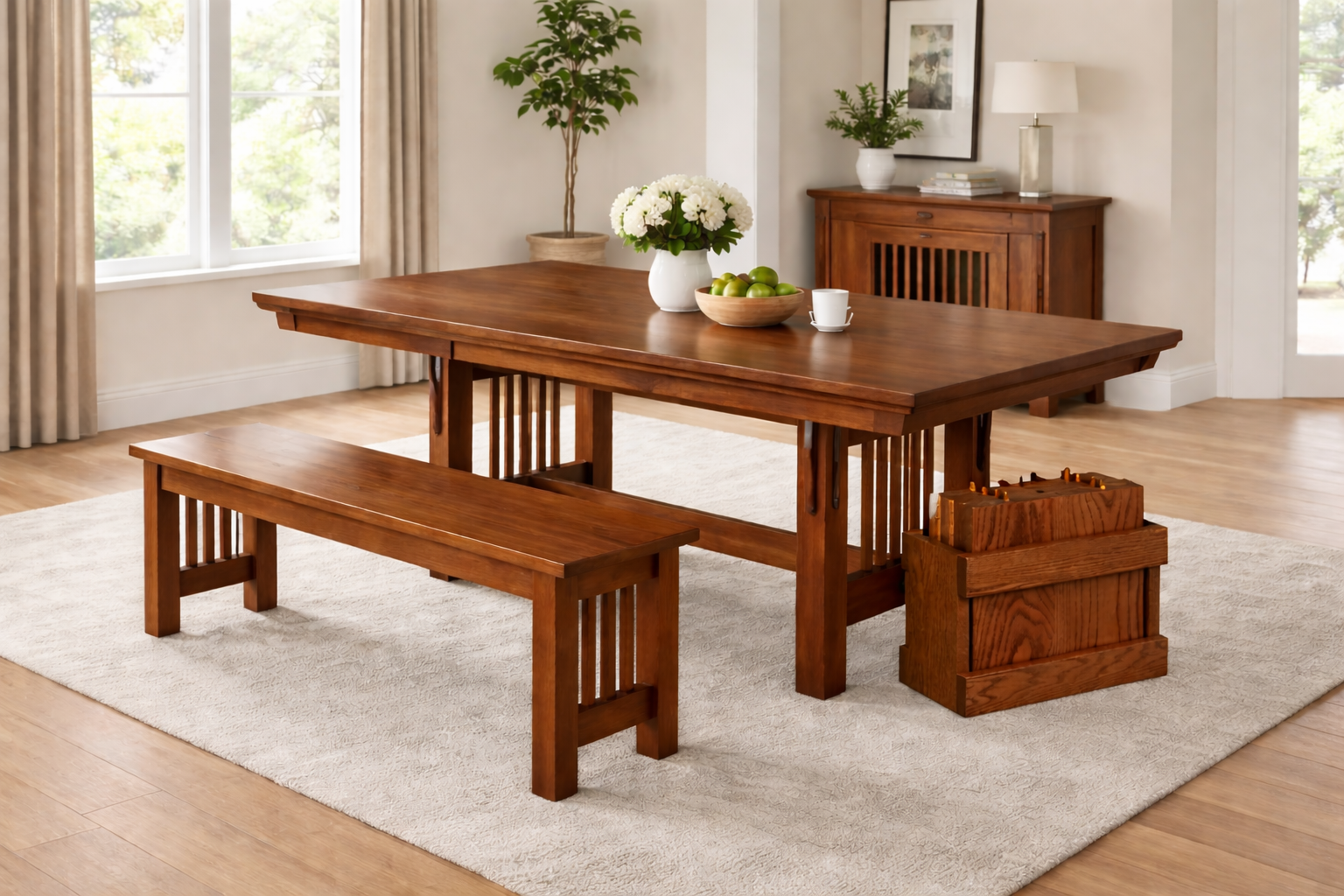 extendable mission style table with extending bench.png