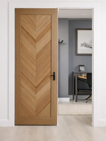 Custom Chevron White Oak Solid Hardwood Interior Door.png
