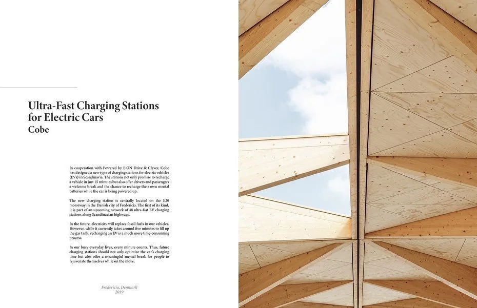 Ultra-Fast Charging Stations for Electric Cars | Cobe #wooddesignfocus #timberarchitecture @forestproductssociety @cobearchitects