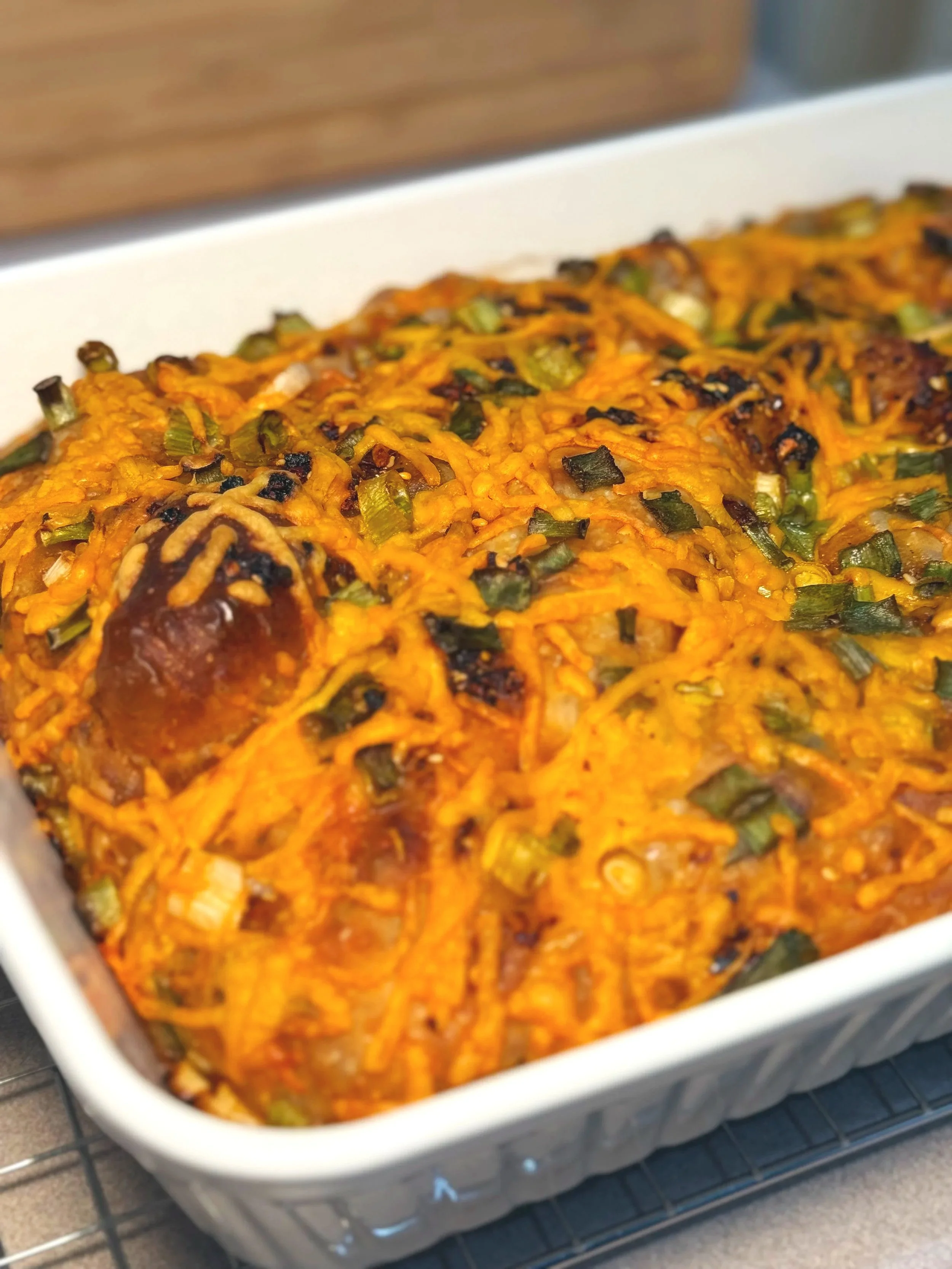 Momofuku Chili Crisp Cheddar &amp; ScallionSourdough Focaccia