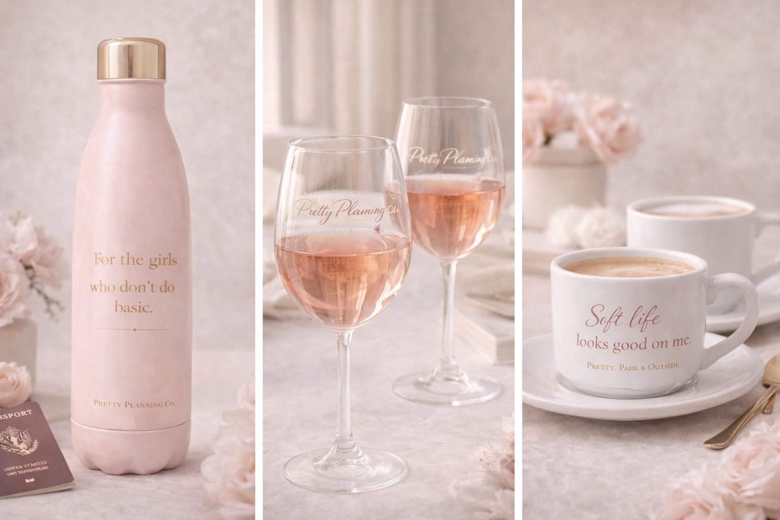 Coffee cup, waterbottle or Wineglasses