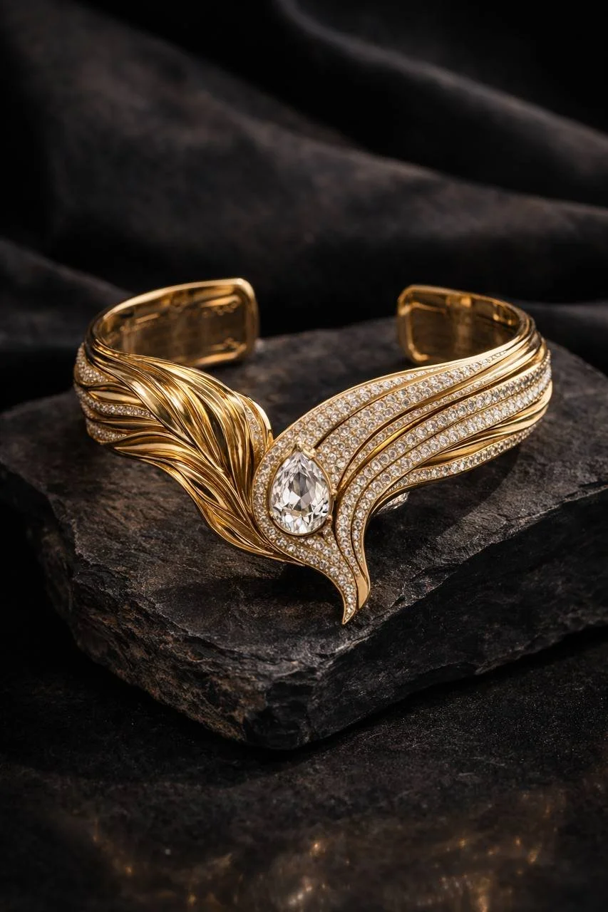 Golden Elegance Diamond Cuff