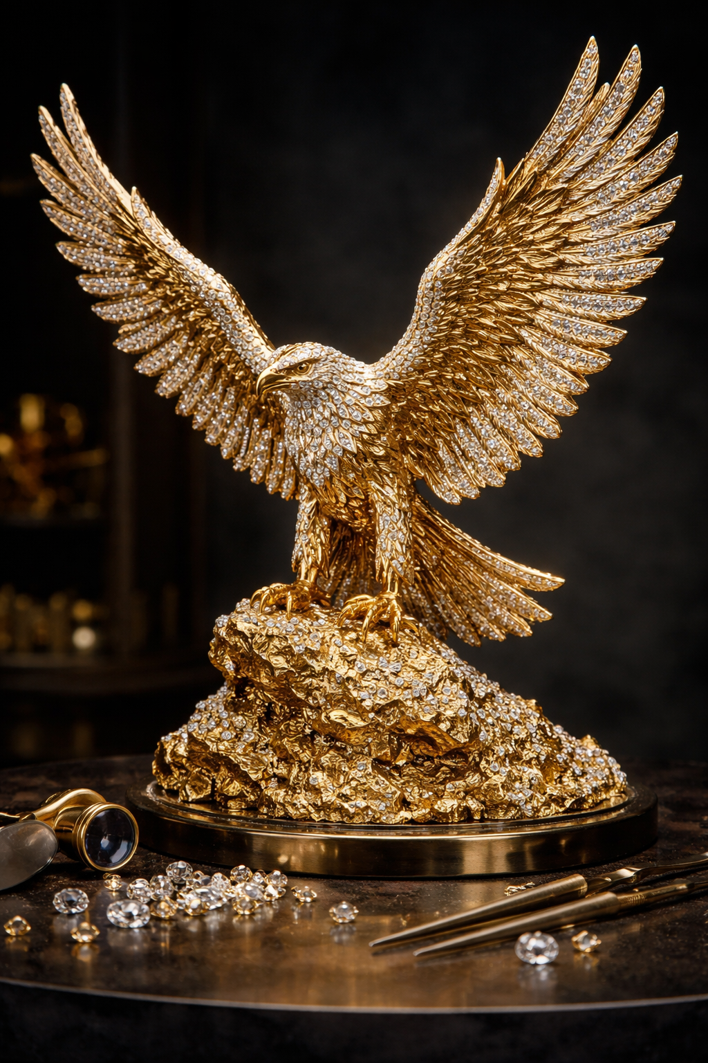 Majestic Golden Eagle Sculpture