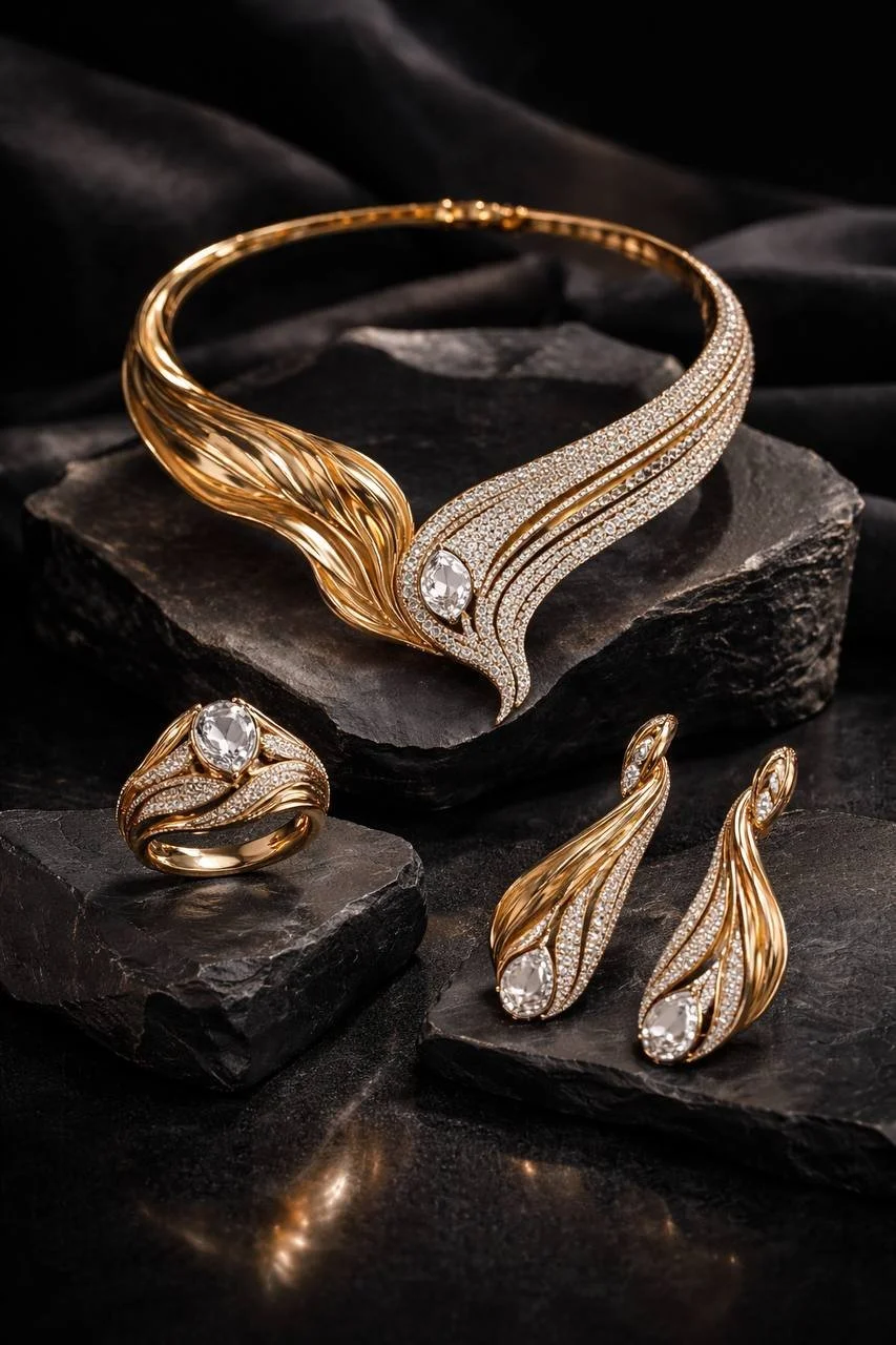 Radiant Elegance Gold Jewelry Set