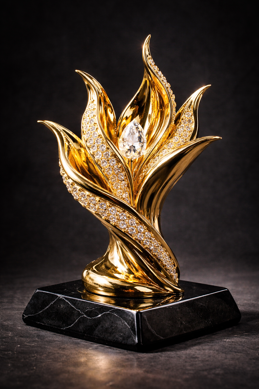 Golden Flame Crystal Trophy