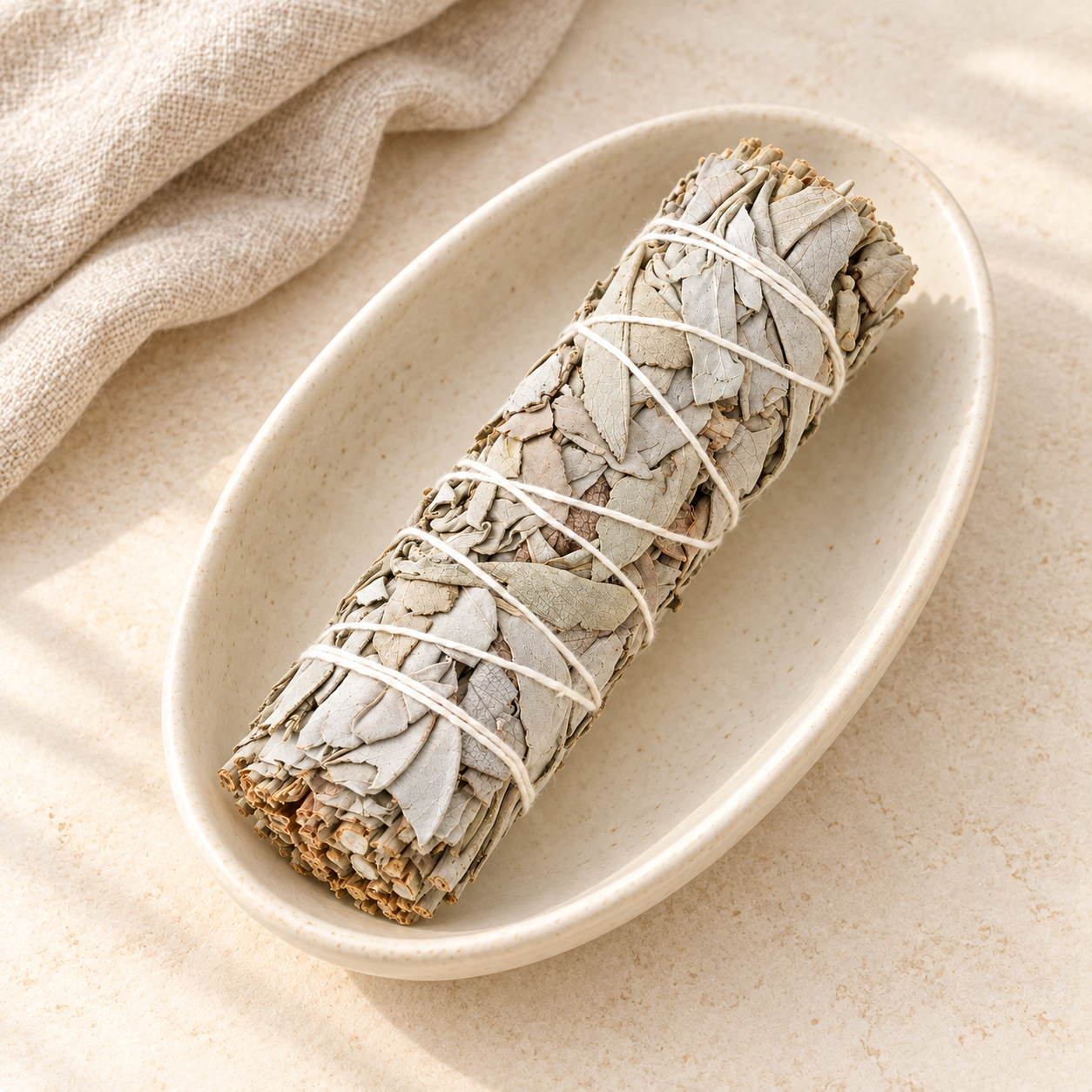 White sage bundle in an ivory dish.png