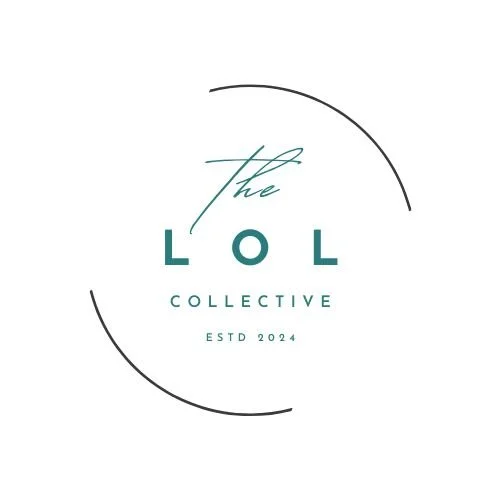 Logo for The LOL Collective featuring minimalist text and circular design elements with a white background.